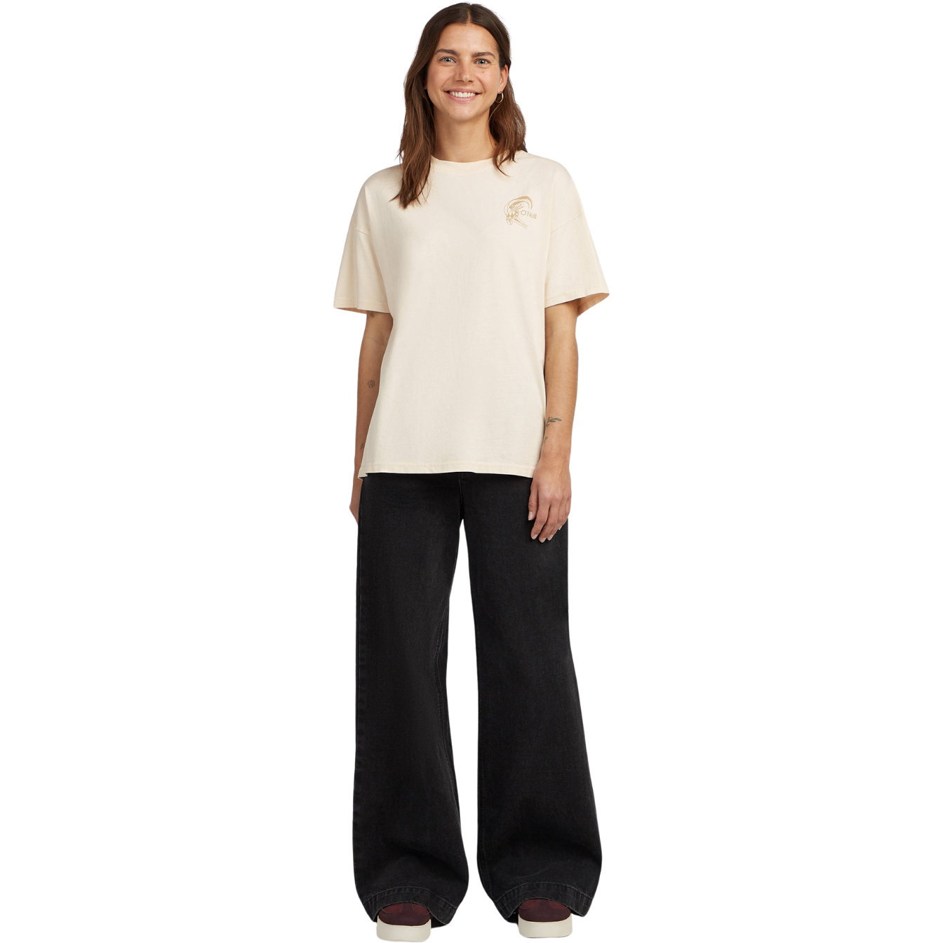 2026 O'Neill Womens O'riginals Back Print T-Shirt 1850275 - Linen White
